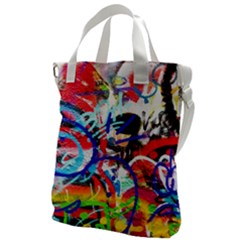 Crazy Grafitti Canvas Messenger Bag