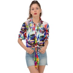 Crazy Grafitti Tie Front Shirt  by essentialimage