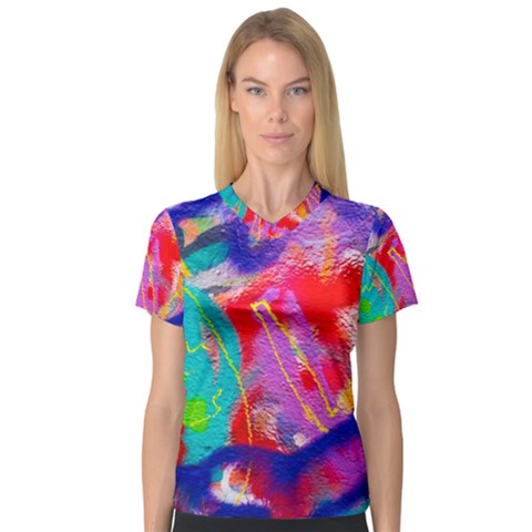 Crazy Graffiti V-neck Sport Mesh Tee by essentialimage