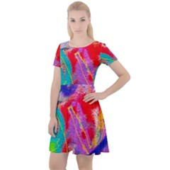 Crazy Graffiti Cap Sleeve Velour Dress  by essentialimage