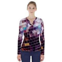 Disco Ball V-neck Long Sleeve Top by essentialimage