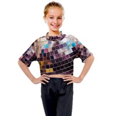 Disco Ball Kids Mock Neck Tee