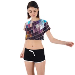 Disco Ball Tie Back Short Sleeve Crop Tee by essentialimage