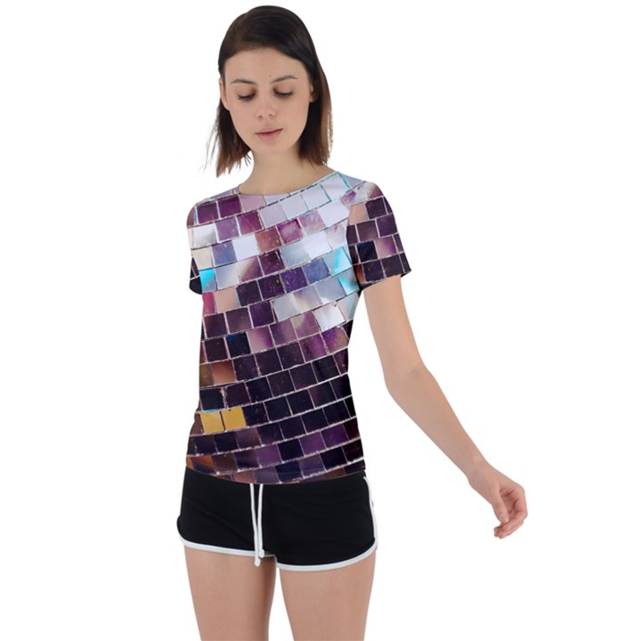 Disco Ball Back Circle Cutout Sports Tee