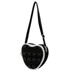 Fancy Ethnic Print Heart Shoulder Bag