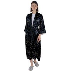 Fancy Ethnic Print Maxi Satin Kimono