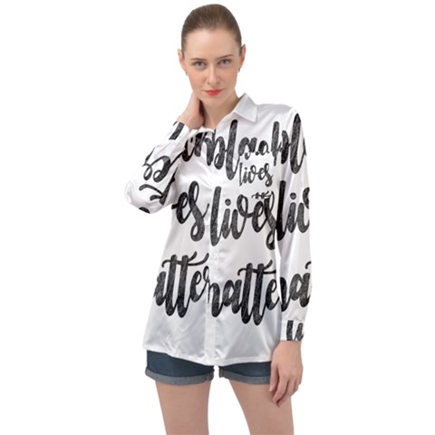 Black Lives Matter Long Sleeve Satin Shirt by Valentinaart