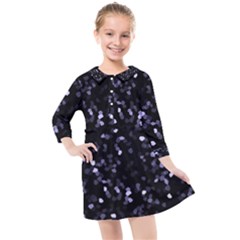 Square Motif Abstract Geometric Pattern 2 Kids  Quarter Sleeve Shirt Dress by dflcprintsclothing