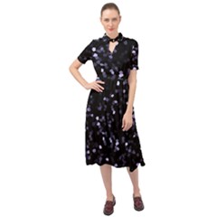 Square Motif Abstract Geometric Pattern 2 Keyhole Neckline Chiffon Dress by dflcprintsclothing