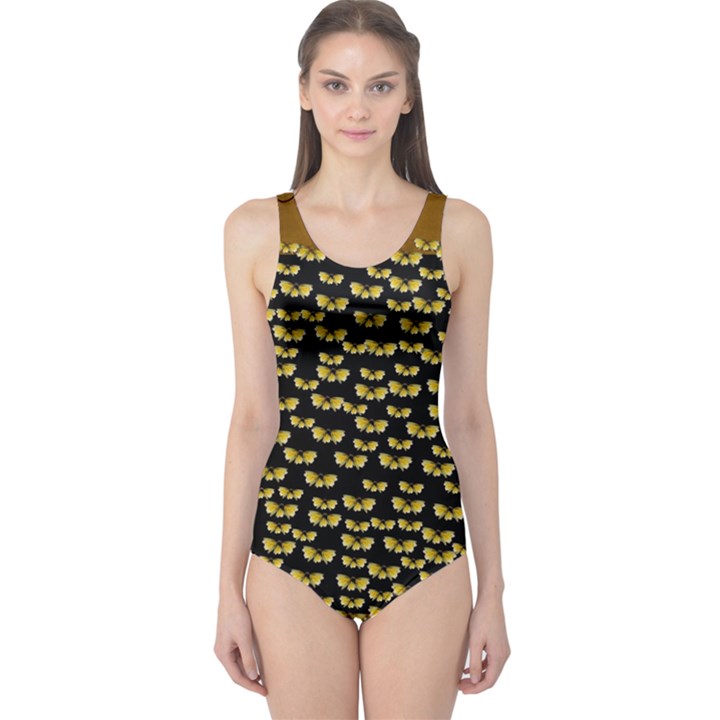 Free Peace Frangipani In Plumeria Freedom One Piece Swimsuit