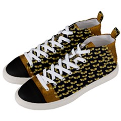 Free Peace Frangipani In Plumeria Freedom Men s Mid-top Canvas Sneakers by pepitasart