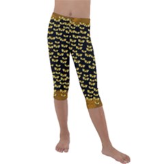 Free Peace Frangipani In Plumeria Freedom Kids  Lightweight Velour Capri Leggings  by pepitasart