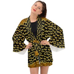 Free Peace Frangipani In Plumeria Freedom Long Sleeve Kimono by pepitasart