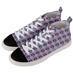 Pink And Blue Men s Mid-top Canvas Sneakers by Sparkle