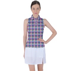 Pink And Blue Women s Sleeveless Polo Tee by Sparkle