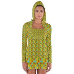 Lemon And Yellow Long Sleeve Hooded T-shirt by Sparkle