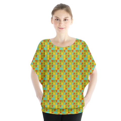 Lemon And Yellow Batwing Chiffon Blouse by Sparkle