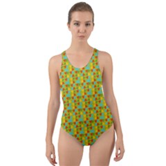 Lemon And Yellow Cut-out Back One Piece Swimsuit by Sparkle