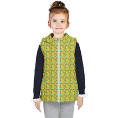 Lemon And Yellow Kids  Hooded Puffer Vest by Sparkle