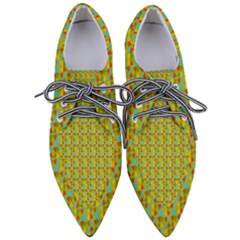 Lemon And Yellow Pointed Oxford Shoes by Sparkle