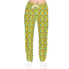 Lemon And Yellow Women Velvet Drawstring Pants by Sparkle