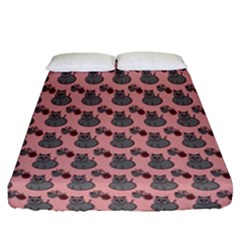 Cats Fitted Sheet (queen Size) by Sparkle