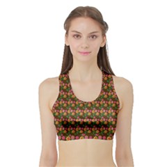 Floral Sports Bra With Border by Sparkle