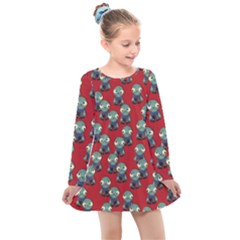 Zombie Virus Kids  Long Sleeve Dress