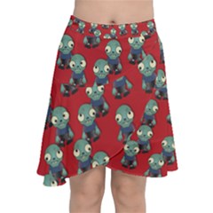 Zombie Virus Chiffon Wrap Front Skirt