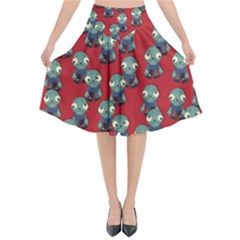 Zombie Virus Flared Midi Skirt