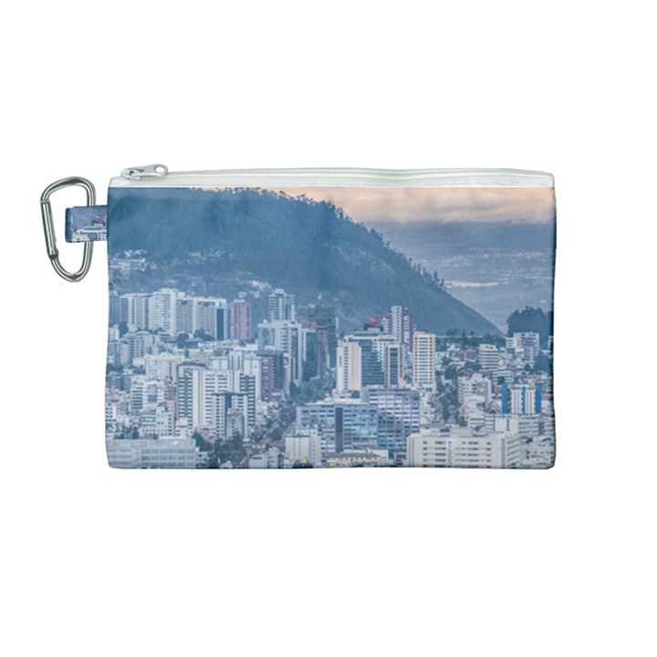 Aerial Cityscape Quito Ecuador Canvas Cosmetic Bag (Medium)