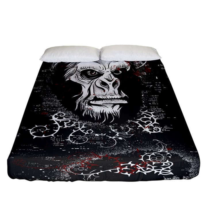 Monster Monkey from the woods Fitted Sheet (California King Size)