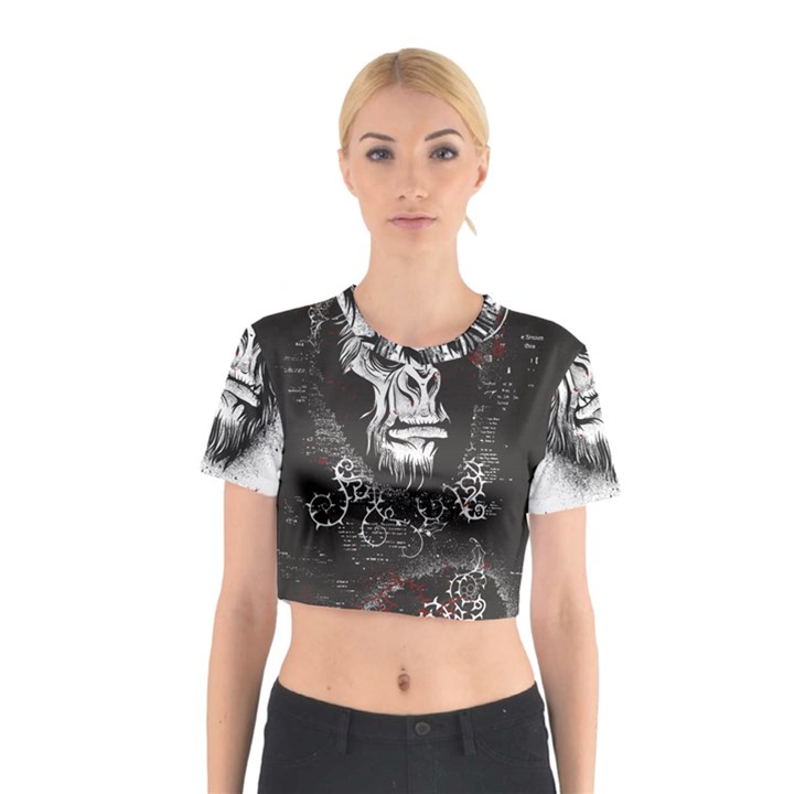 Monster Monkey from the woods Cotton Crop Top