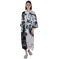 Monster Monkey From The Woods Maxi Satin Kimono by DinzDas