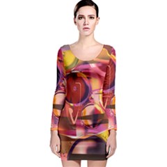 Fractured Colours Long Sleeve Bodycon Dress by helendesigns