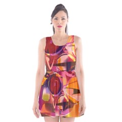 Fractured Colours Scoop Neck Skater Dress by helendesigns