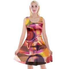 Fractured Colours Reversible Velvet Sleeveless Dress