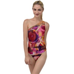 Fractured Colours To One Side Swimsuit