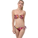 Fractured Colours Twist Bandeau Bikini Set View1