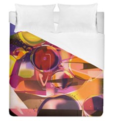 Fractured Colours Duvet Cover (queen Size) by helendesigns