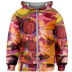 Fractured Colours Kids  Zipper Hoodie Without Drawstring