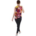 Fractured Colours Mock Neck Chiffon Sleeveless Top View2