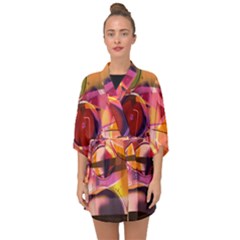 Fractured Colours Half Sleeve Chiffon Kimono by helendesigns