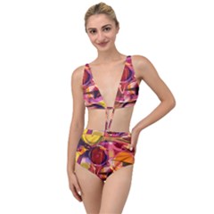 Fractured Colours Tied Up Two Piece Swimsuit by helendesigns