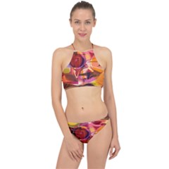 Fractured Colours Racer Front Bikini Set