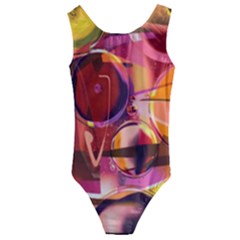 Fractured Colours Kids  Cut-out Back One Piece Swimsuit by helendesigns