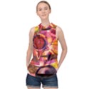 Fractured Colours High Neck Satin Top View1