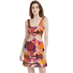 Fractured Colours Velvet Cutout Dress by helendesigns