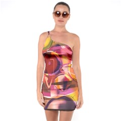 Fractured Colours One Soulder Bodycon Dress by helendesigns