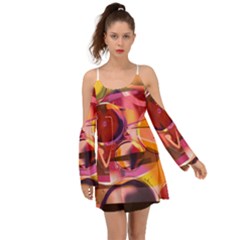 Fractured Colours Kimono Sleeves Boho Dress by helendesigns